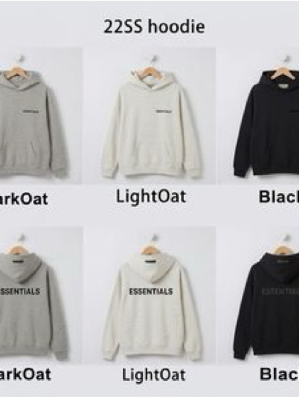 ESSENTIALS JET BLACK Hoodie - Men's Casual Pullover